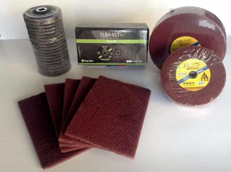 Duracut/Durashine cut-off wheels, fabric buff, flap discs and pads
